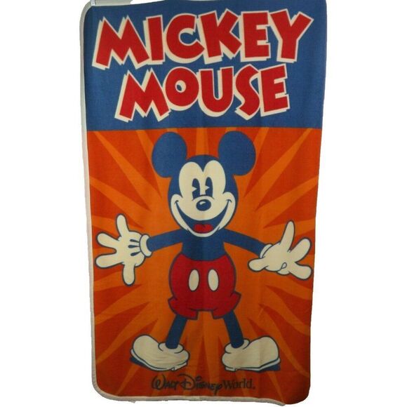 Disney Parks Mickey Mouse Fleece Throw Blanket Plush 40 x 60 Crib Retro WDW - Picture 5 of 8